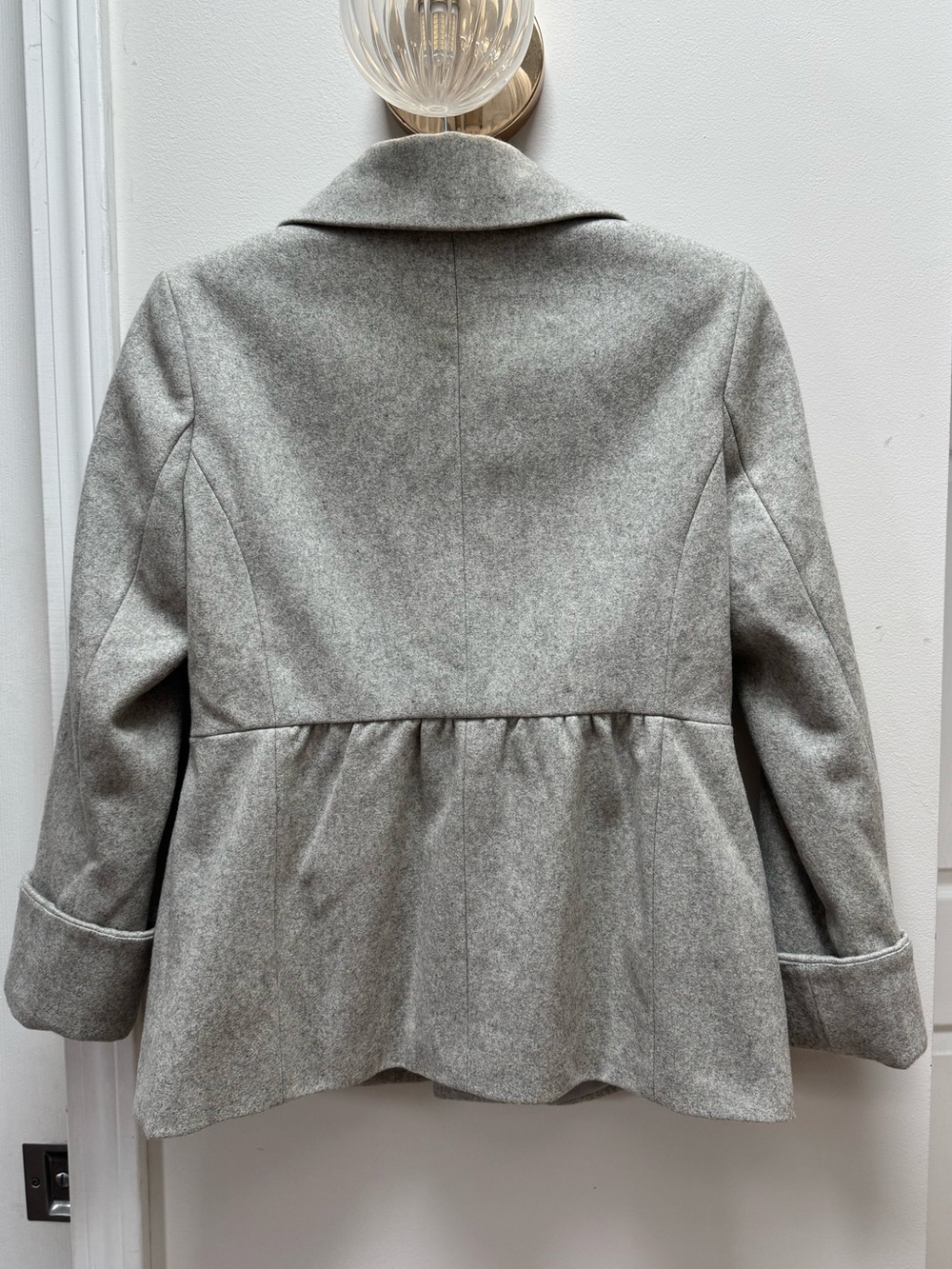 Apostrophe Light Gray Wool-Blend Pea Coat - Picture 2 of 5